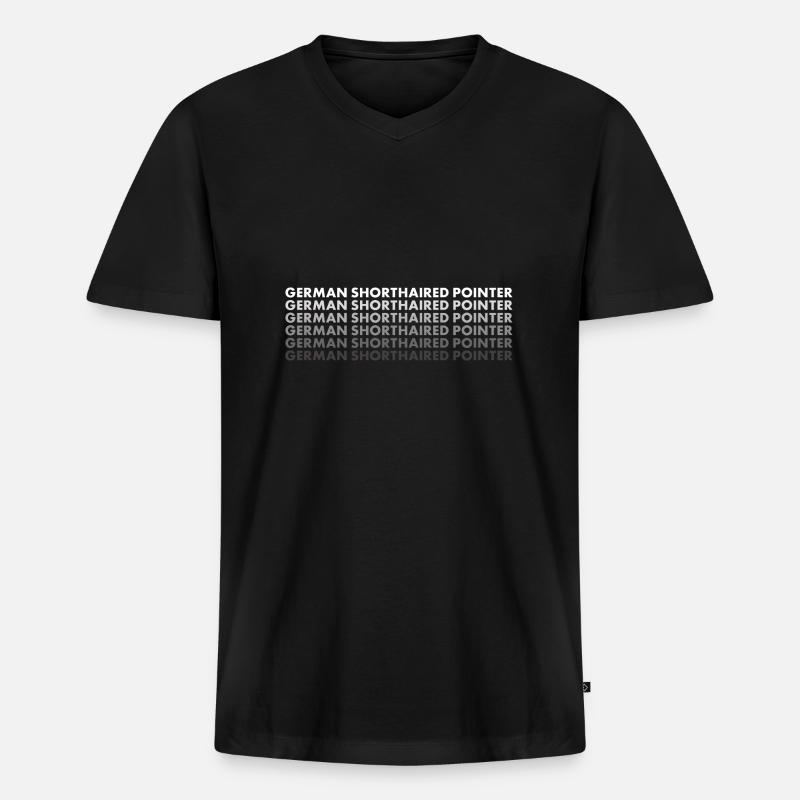 German Shorthaired Pointer - Männer Premium Bio T-Shirt mit V-Ausschnitt - Schwarz