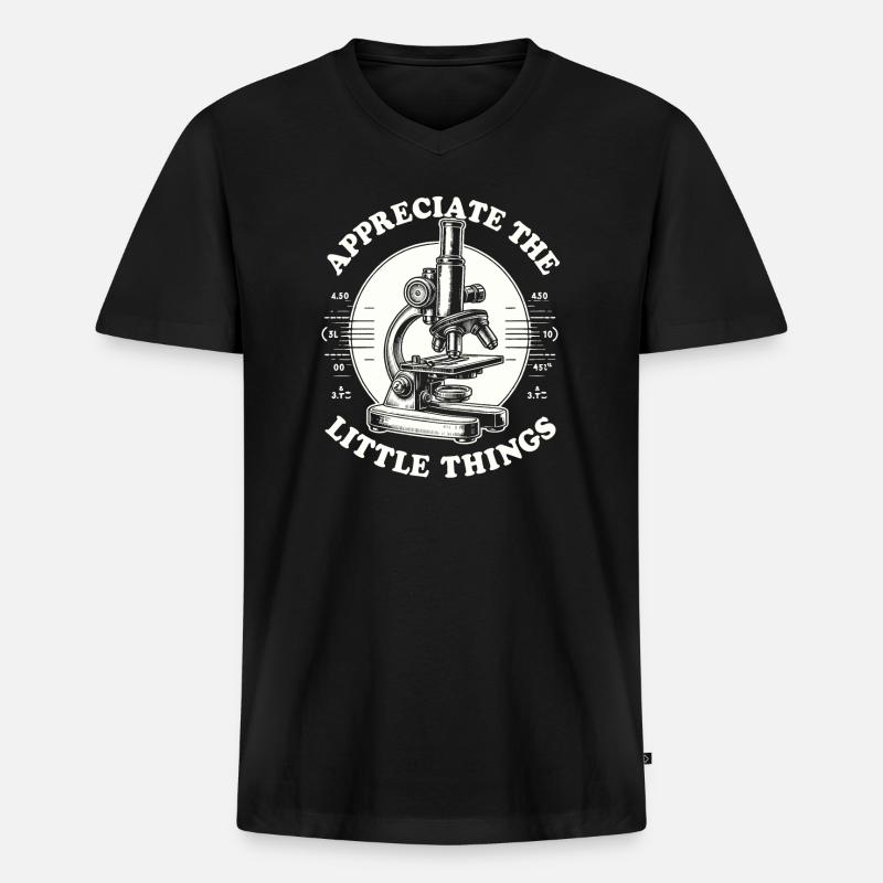 Microscope - T-shirt encolure en V Premium bio Homme - noir