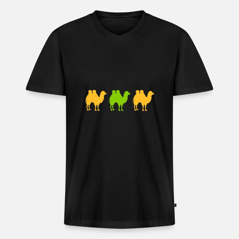 kamel höcker herde wüste - Männer Premium Bio T-Shirt mit V-Ausschnitt - Schwarz