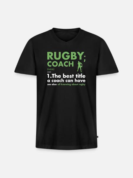 Sport Coach Definition Rugby - Men's Premium Organic T-shirt with V-neck - black