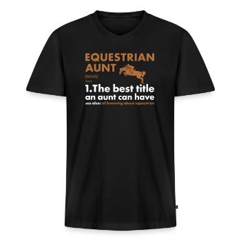Sport Aunt Definition Equestrian - Männer Premium Bio T-Shirt mit V-Ausschnitt - Schwarz - Vorne - Nico (187cm)