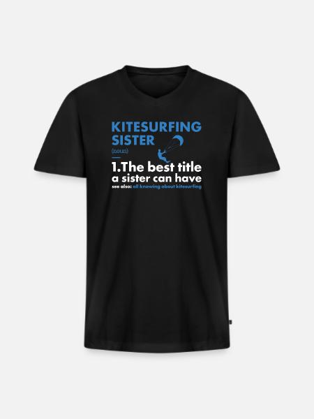 Sport Sister Kitesurfing - Men's Premium Organic T-shirt with V-neck - black