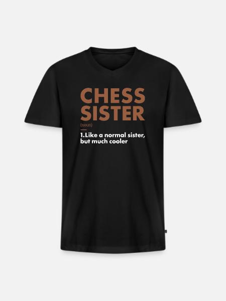 Chess Player Sister Definition Chess - Men's Premium Organic T-shirt with V-neck - black