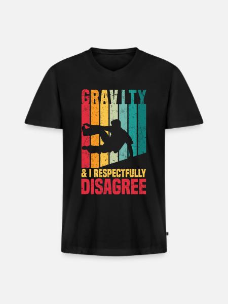 Parkour - Men's Premium Organic T-shirt with V-neck - black
