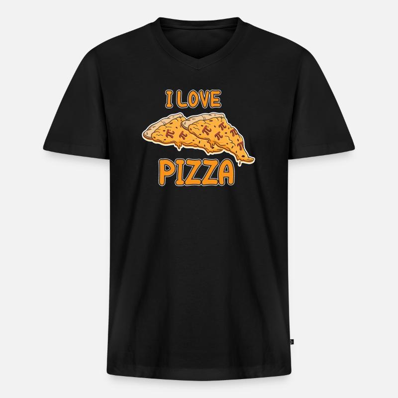 Math I Love Pizza Pi - Männer Premium Bio T-Shirt mit V-Ausschnitt - Schwarz