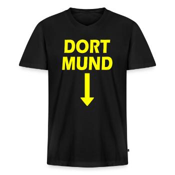 dort mund pfeil - dortmund - Männer Premium Bio T-Shirt mit V-Ausschnitt - Schwarz - Vorne - Nico (187cm)