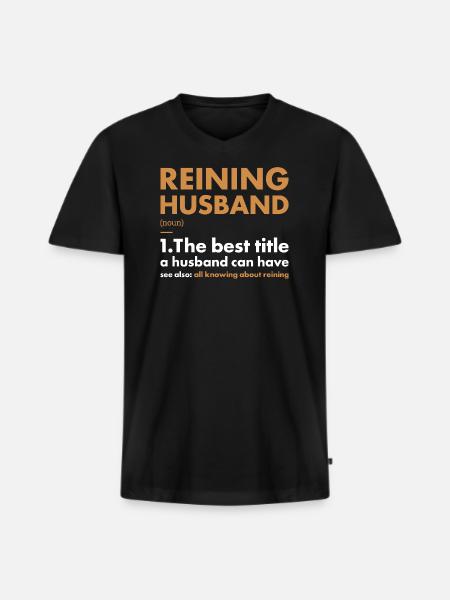 Pure Husband Definition Reining - Men's Premium Organic T-shirt with V-neck - black