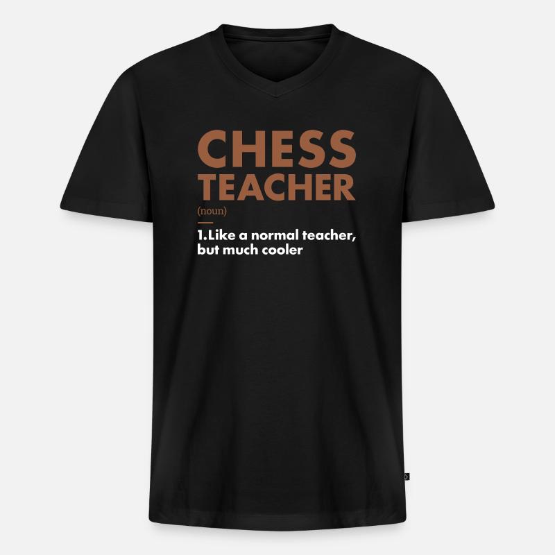 Chess Player Teacher Definition Chess - Männer Premium Bio T-Shirt mit V-Ausschnitt - Schwarz
