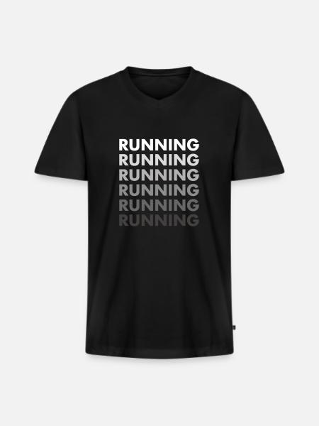 Sport Running - Men's Premium Organic T-shirt with V-neck - black