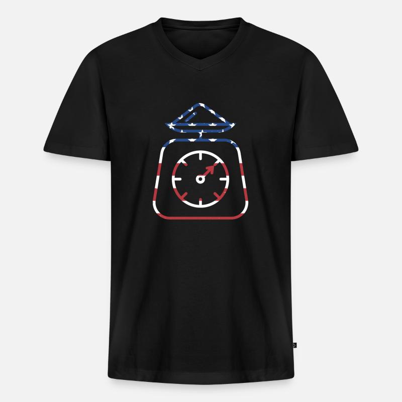 Baker Us Flag Baking - Männer Premium Bio T-Shirt mit V-Ausschnitt - Schwarz