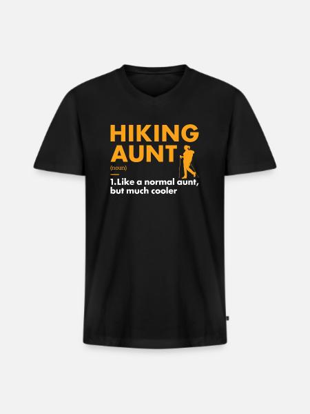 Hiker Aunt Definition Hiking - Men's Premium Organic T-shirt with V-neck - black