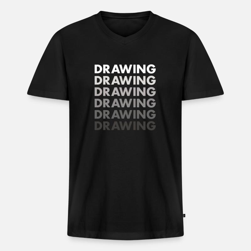 Drawer Drawing - Männer Premium Bio T-Shirt mit V-Ausschnitt - Schwarz