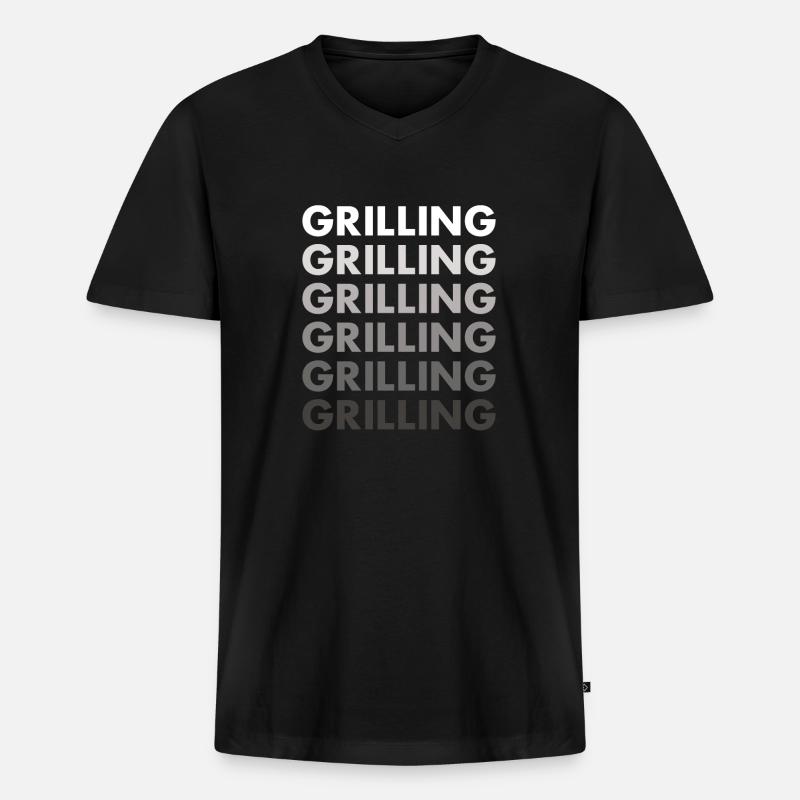 Griller Grilling - Männer Premium Bio T-Shirt mit V-Ausschnitt - Schwarz