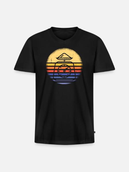 Baker Retro Sunset Baking - Men's Premium Organic T-shirt with V-neck - black
