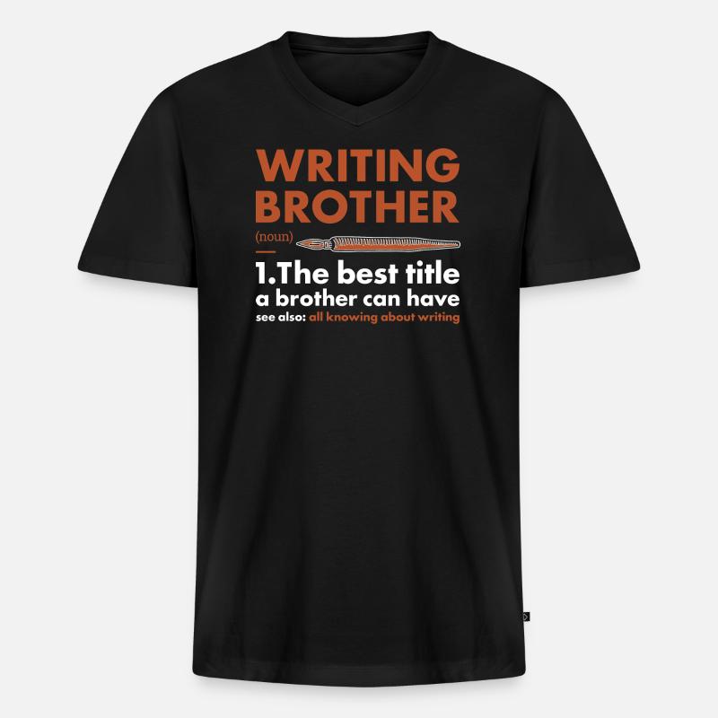 Writer Brother Definition Writing - Männer Premium Bio T-Shirt mit V-Ausschnitt - Schwarz