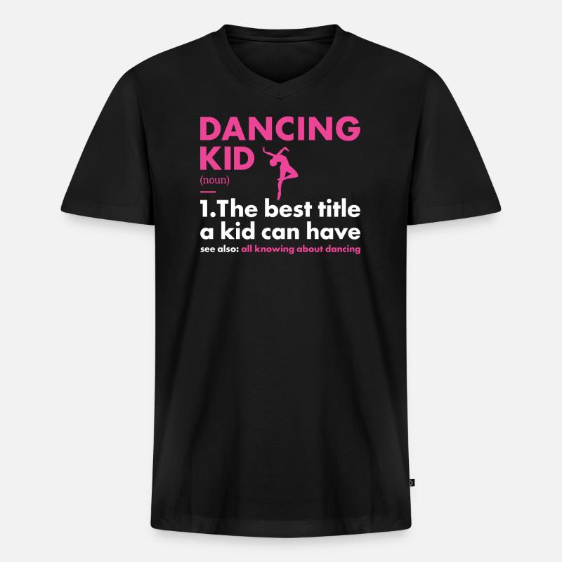 Dancer Kid Definition Dancing - Männer Premium Bio T-Shirt mit V-Ausschnitt - Schwarz