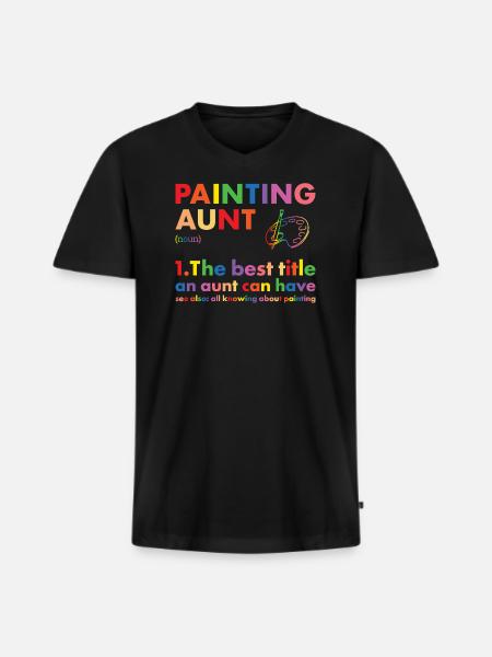 Painter Aunt Definition Painting - Men's Premium Organic T-shirt with V-neck - black