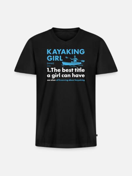 Kayaker Girl Definition Kayaking - Men's Premium Organic T-shirt with V-neck - black