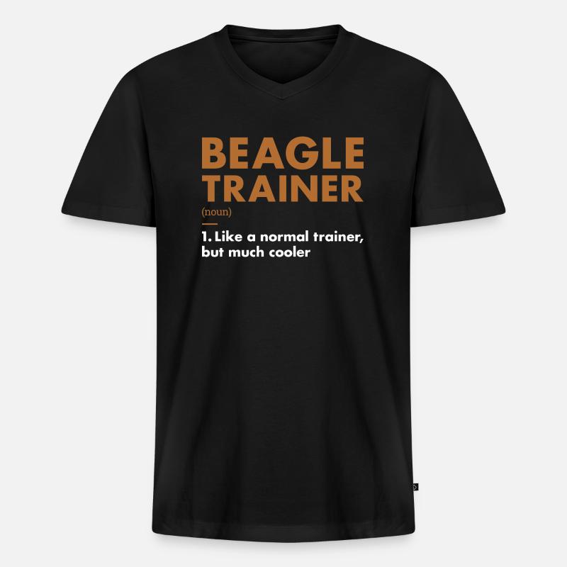 Beagle Trainer Definiton - Men's Premium Organic T-shirt with V-neck - black