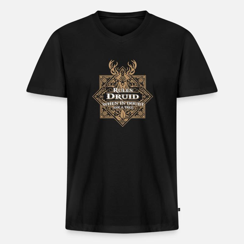 Druid Rules RPG Game - T-shirt encolure en V Premium bio Homme - noir