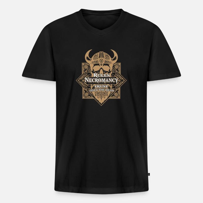 Nercromancy Rules RPG-Spiel - Männer Premium Bio T-Shirt mit V-Ausschnitt - Schwarz