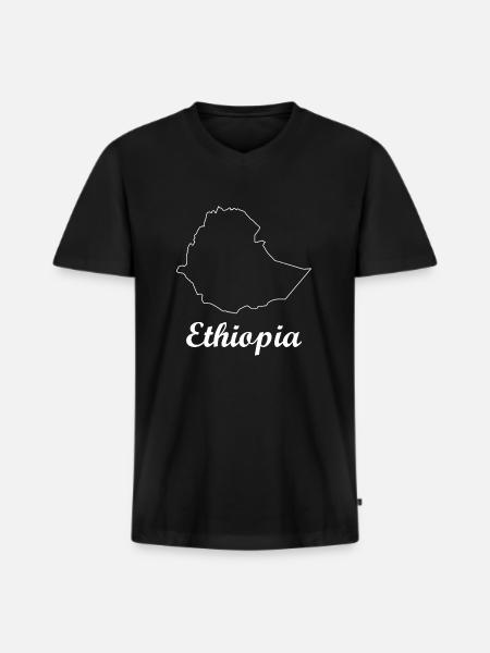 Ethiopia Ethiopia Map Map - Men's Premium Organic T-shirt with V-neck - black