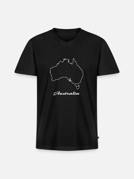 Australia map map - Men's Premium Organic T-shirt with V-neck - black