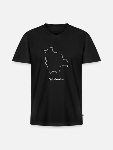 Bolivia map map - Men's Premium Organic T-shirt with V-neck - black