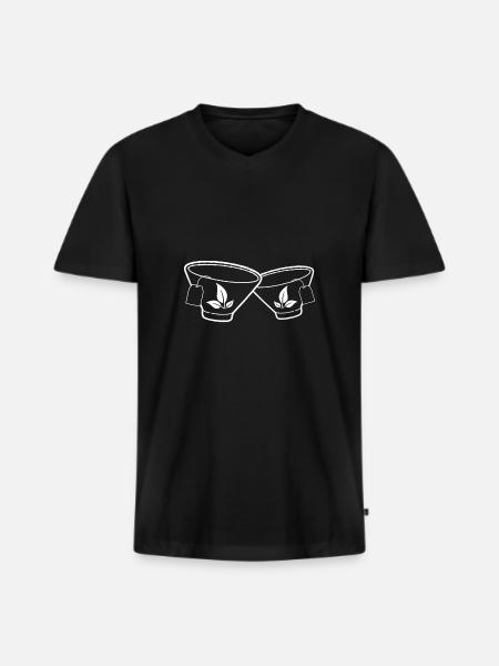Thé vert - T-shirt encolure en V Premium bio Homme - noir