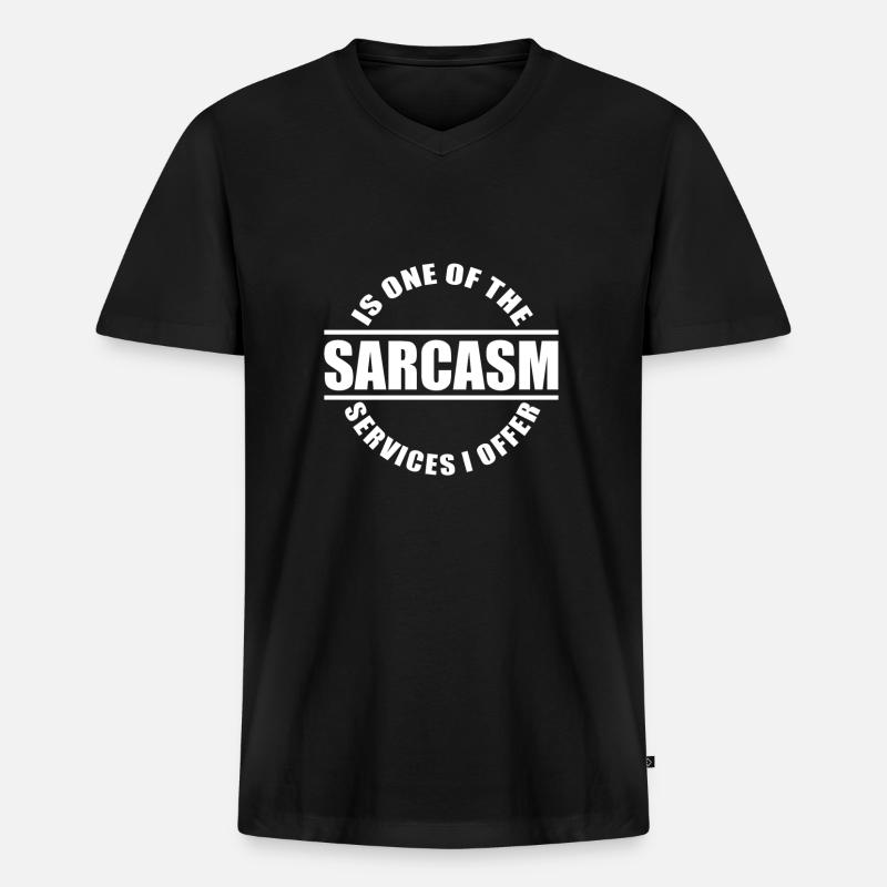 Sarcasm / Sarkasmus - Männer Premium Bio T-Shirt mit V-Ausschnitt - Schwarz
