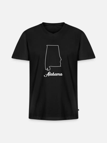 Alabama map - Men's Premium Organic T-shirt with V-neck - black