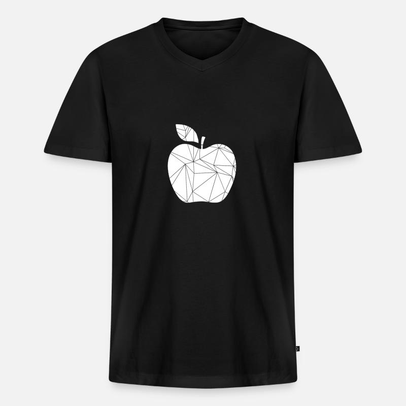 Geometrischer Apfel - Männer Premium Bio T-Shirt mit V-Ausschnitt - Schwarz