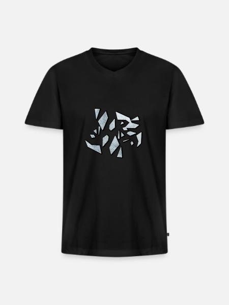 Zerbrochenes Glas - Broken Glass - Men's Premium Organic T-shirt with V-neck - black