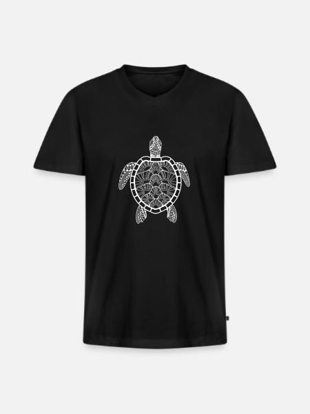 Turtle - Men's Premium Organic T-shirt with V-neck - black