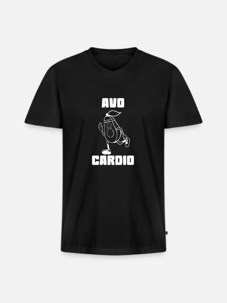 Avo Cardio - Men's Premium Organic T-shirt with V-neck - black