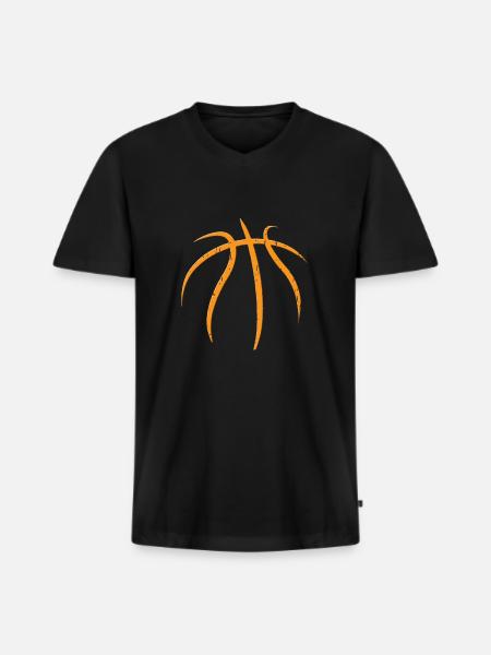Basketball - Ball - Men's Premium Organic T-shirt with V-neck - black