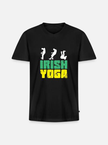 The Irish Yoga - Männer Premium Bio T-Shirt mit V-Ausschnitt - Schwarz