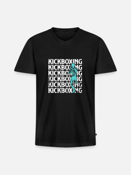 kickboxing - T-shirt encolure en V Premium bio Homme - noir