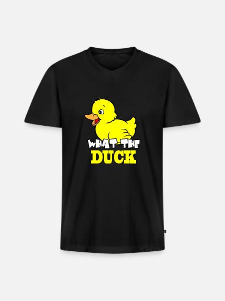 What the Duck - Men's Premium Organic T-shirt with V-neck - black
