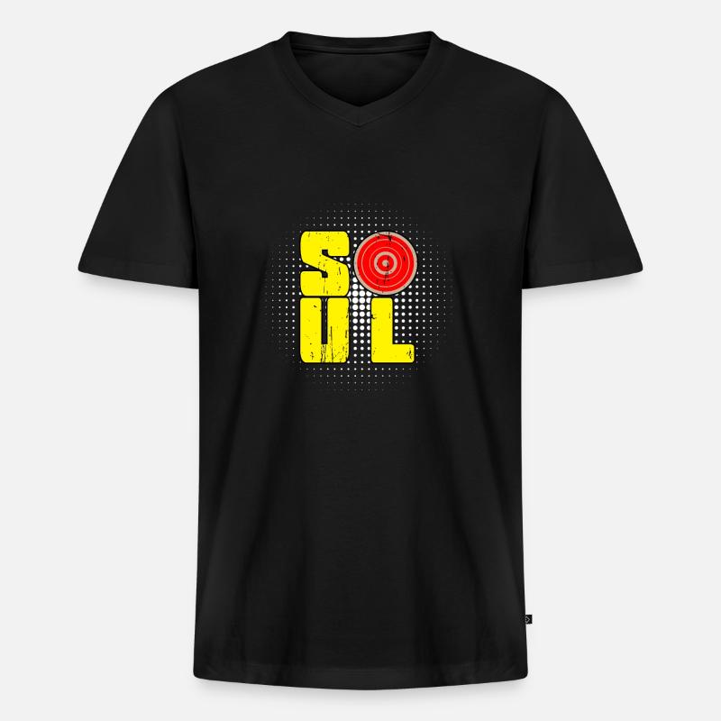 Soul - Männer Premium Bio T-Shirt mit V-Ausschnitt - Schwarz