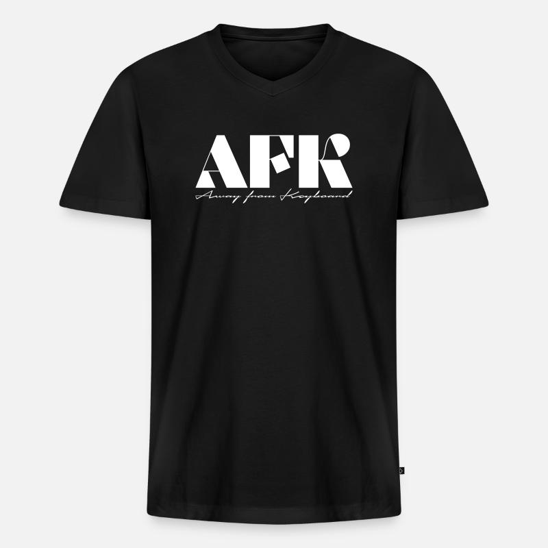 AFK Away from Keyboard - Männer Premium Bio T-Shirt mit V-Ausschnitt - Schwarz