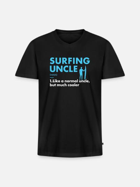 Sport Uncle Surfing - Men's Premium Organic T-shirt with V-neck - black