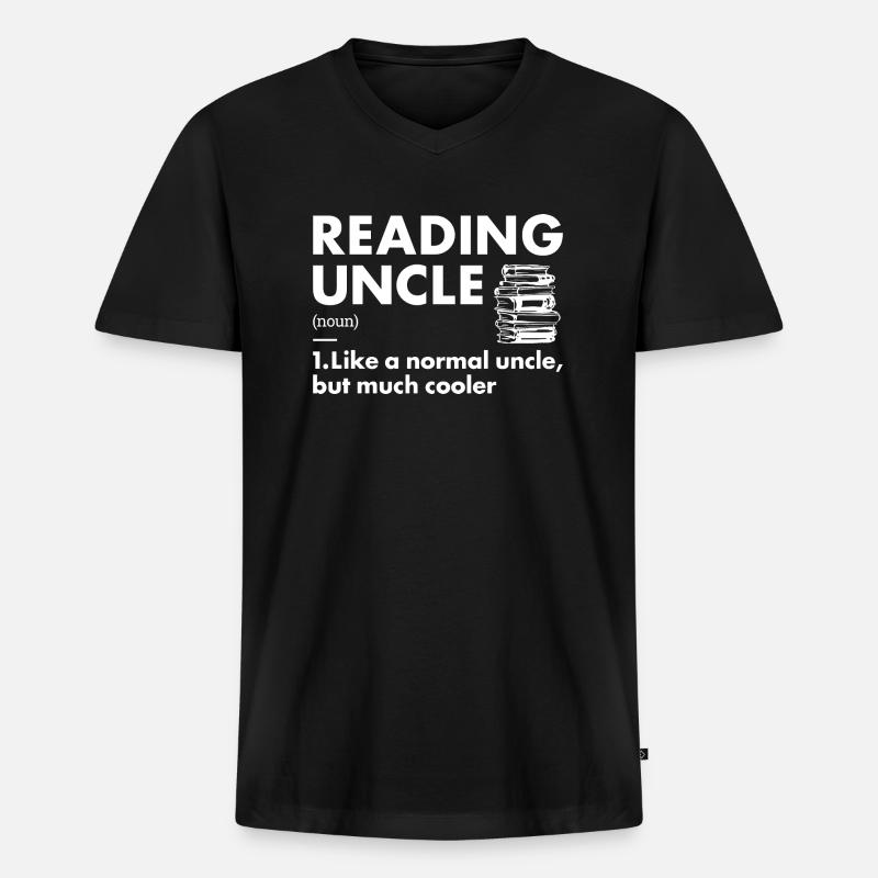 Reader Uncle Definition Reading - Männer Premium Bio T-Shirt mit V-Ausschnitt - Schwarz