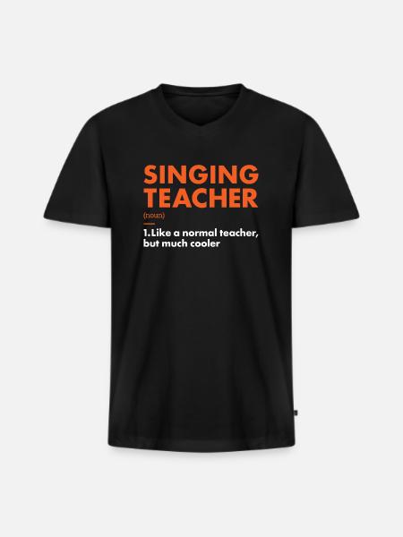 Singer Teacher Definition Singing - Männer Premium Bio T-Shirt mit V-Ausschnitt - Schwarz
