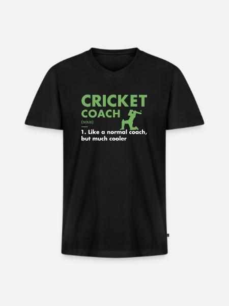 Sport Coach Definition Cricket - Men's Premium Organic T-shirt with V-neck - black