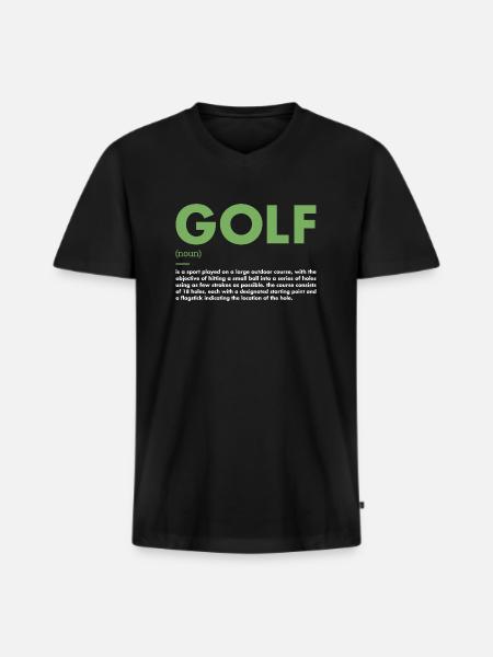 Sport Definition Golf - Men's Premium Organic T-shirt with V-neck - black