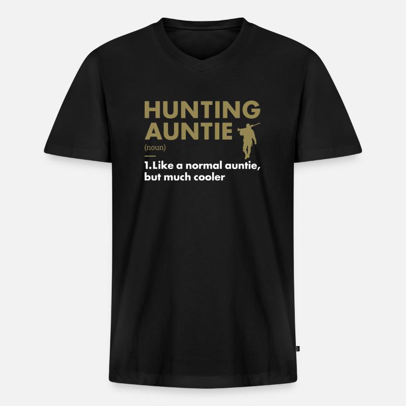 Hunter Auntie Definition Hunting - Männer Premium Bio T-Shirt mit V-Ausschnitt - Schwarz