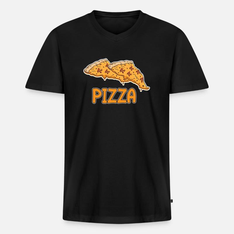 Math Pizza Pi - Männer Premium Bio T-Shirt mit V-Ausschnitt - Schwarz