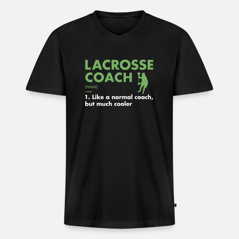 Sport Coach Definition Lacrosse - Männer Premium Bio T-Shirt mit V-Ausschnitt - Schwarz