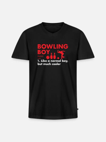 Sport Boy Définition Bowling - T-shirt encolure en V Premium bio Homme - noir